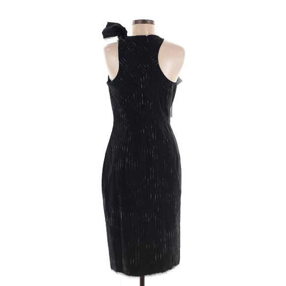 Versace Runway Dress Cut Out Knot Midi Wool Silk Pinstripe Cocktail Slit 2016 44 - Picture 4 of 15